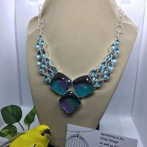 Statement PURPLE & BLUE Tourmaline CHOKER NECKLACE